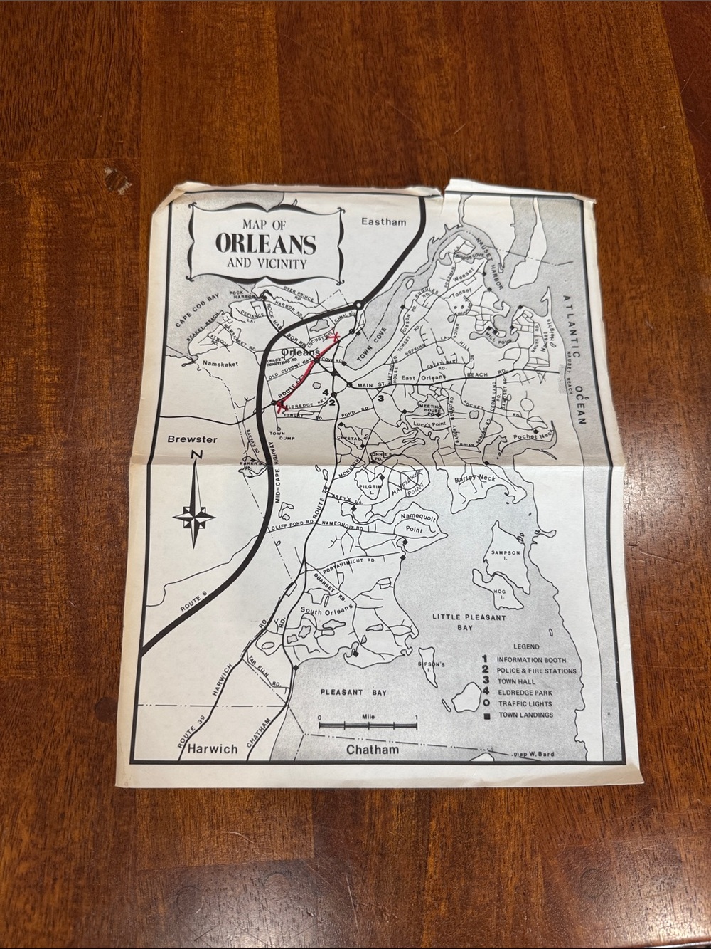 Vintage Map of Orleans Massachusetts and Vicinity est 1952